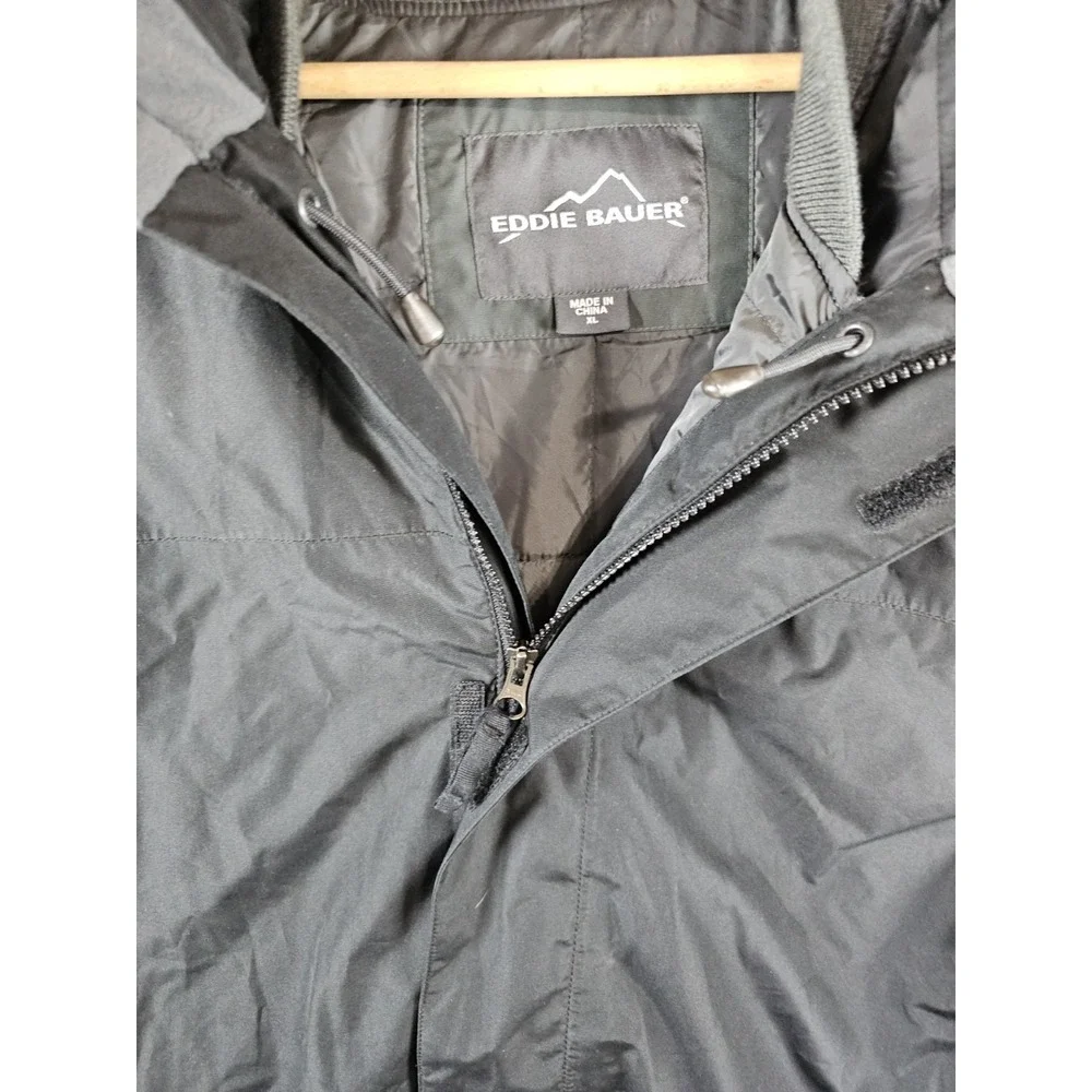 Eddie Bauer‎ Jacket Mens Black Insulated Weatheredge Mens XL Zip Removable Liner